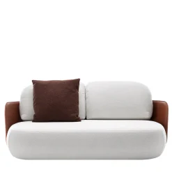Exteta Outdoor Sofas & Benches<Mochi Saddle Leather & White Fabric Outdoor Sofa by Studiopepe