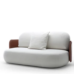 Exteta Outdoor Sofas & Benches<Mochi Saddle Leather & White Fabric Outdoor Sofa by Studiopepe
