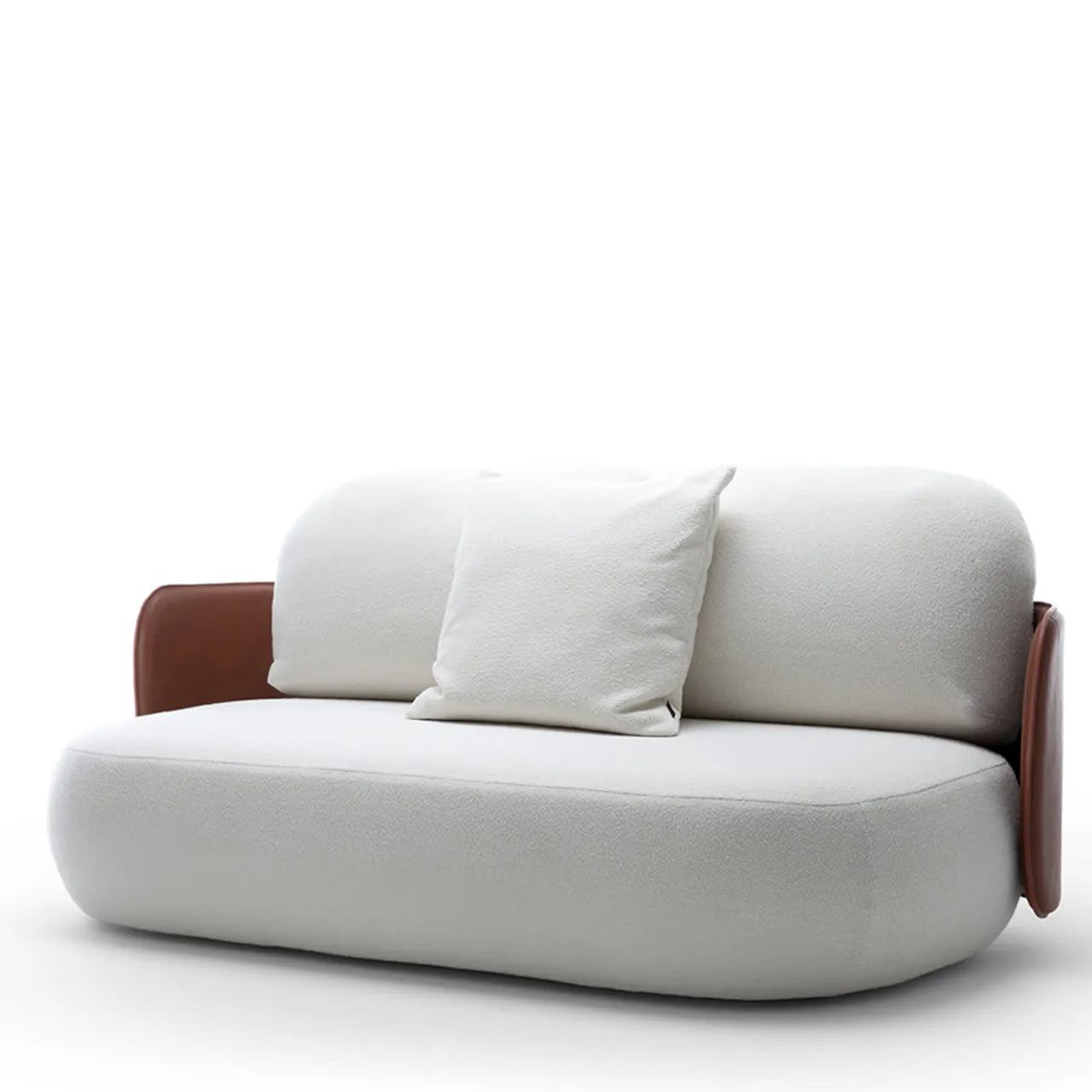 Exteta Outdoor Sofas & Benches<Mochi Saddle Leather & White Fabric Outdoor Sofa by Studiopepe