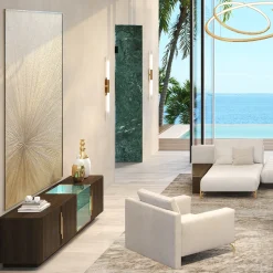 Morello Gianpaolo Bar Cabinets<Modern Four-Door Bar Cabinet with LED Lighting