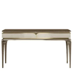A.R. Arredamenti Desk & Writing Tables<Modern Polished Wood Writing Desk With Gold Accents