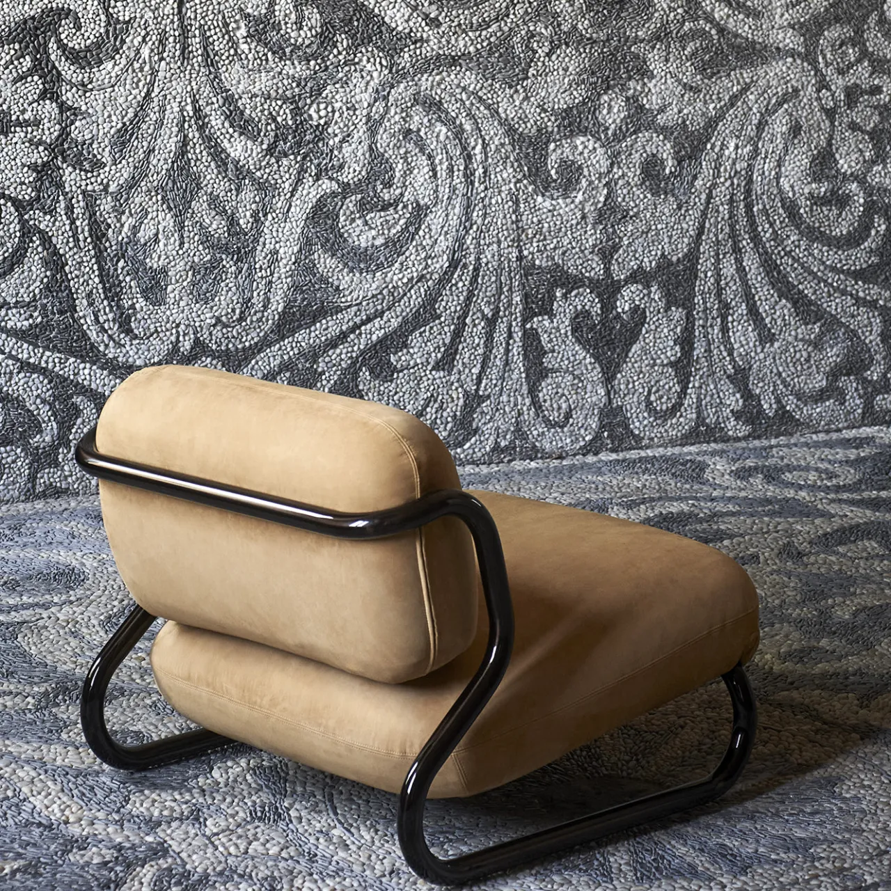 Exteta Lounge Chairs<Modernista Orange Leather Lounge Chair