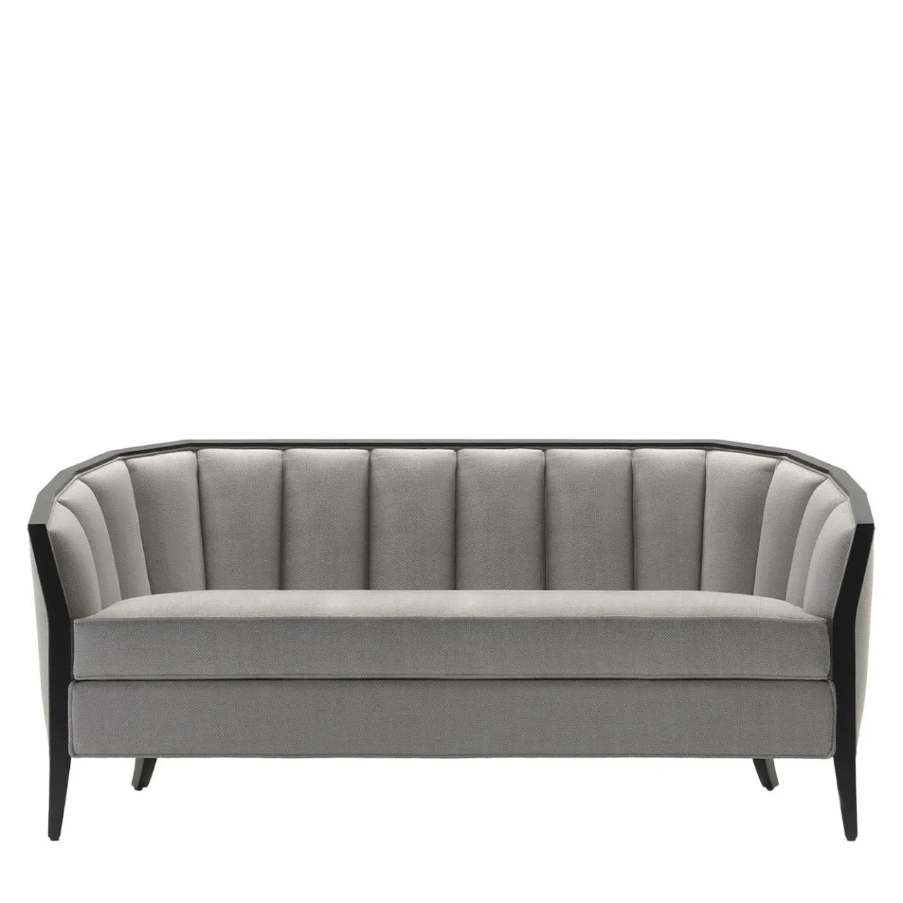 Morello Gianpaolo Sofas<Modica Channeled Wenge & Gray Sofa