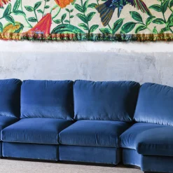 Molto Collectibles Sofas<4-Module Blue Velvet Sofa