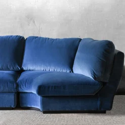 Molto Collectibles Sofas<4-Module Blue Velvet Sofa