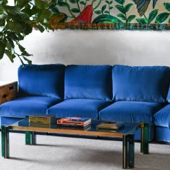 Molto Collectibles Sofas<4-Module Blue Velvet Sofa