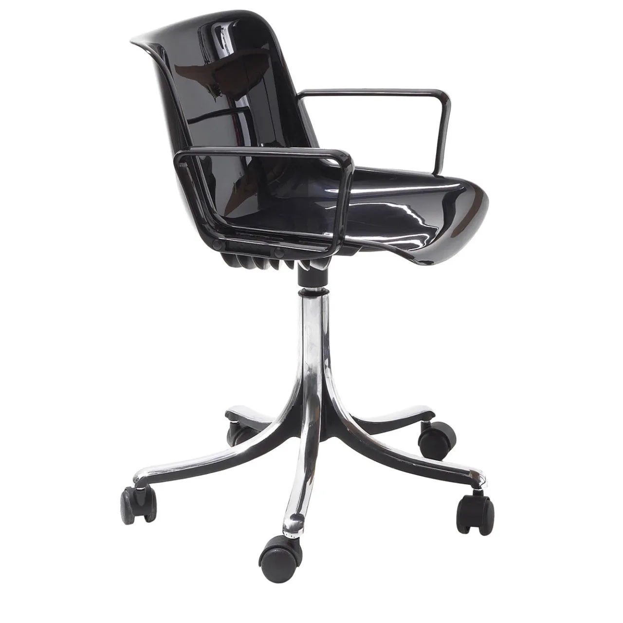Tecno Spa Office Chairs<Modus Black Caster Chair with Armrests by Centro Progetti Tecno