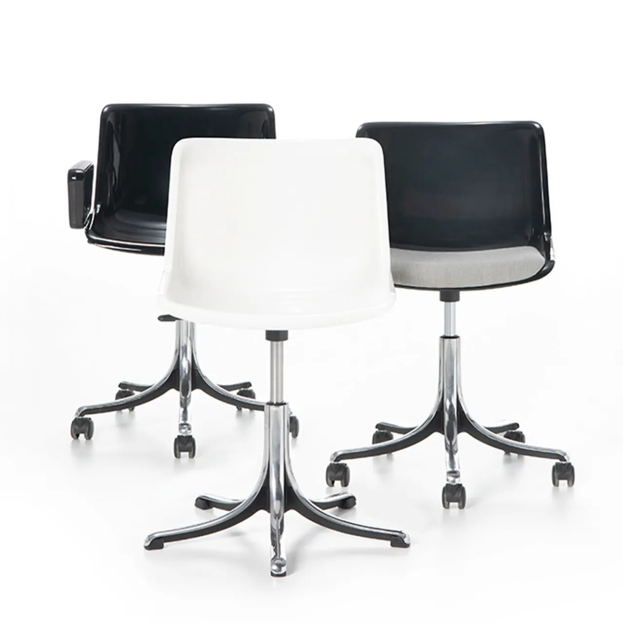 Tecno Spa Office Chairs<Modus Black Caster Chair with Armrests by Centro Progetti Tecno