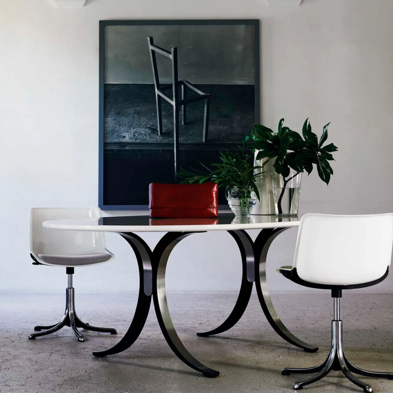 Tecno Spa Office Chairs<Modus White Chair with Gray Seat Cushion by Centro Progetti Tecno