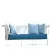 Officina Ciani Outdoor Sofas & Benches<Molle Light Blue Fabric & White Steel Outdoor Sofa