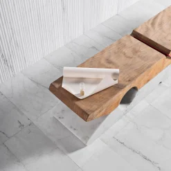 Luce Di Carrara Benches<Molletta Marble & Wood Bench