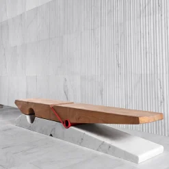 Luce Di Carrara Benches<Molletta Marble & Wood Bench