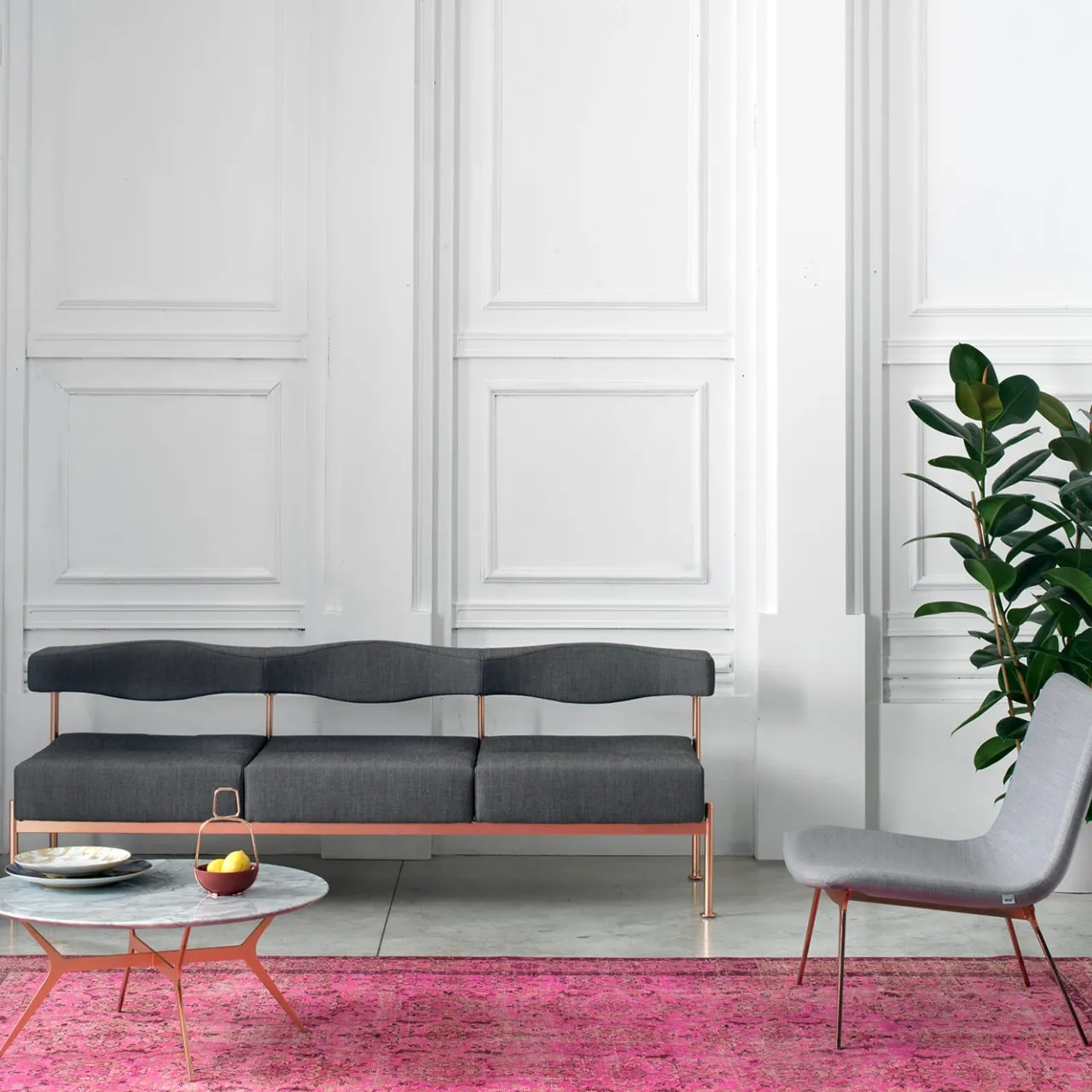 Sitia Benches<Momo 3 Seater Grey Sofa