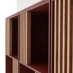 Morica Design Sideboards Buffets<Mondrian Amaranto Red Sideboard with Ash Wood Accents