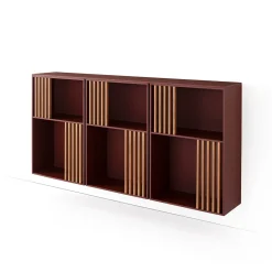 Morica Design Sideboards Buffets<Mondrian Amaranto Red Sideboard with Ash Wood Accents