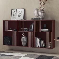 Morica Design Sideboards Buffets<Mondrian Amaranto Red Sideboard with Ash Wood Accents