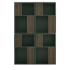 Morica Design Bookcases<Mondrian Amazzonia Green Bookcase with Ash Wood Accents