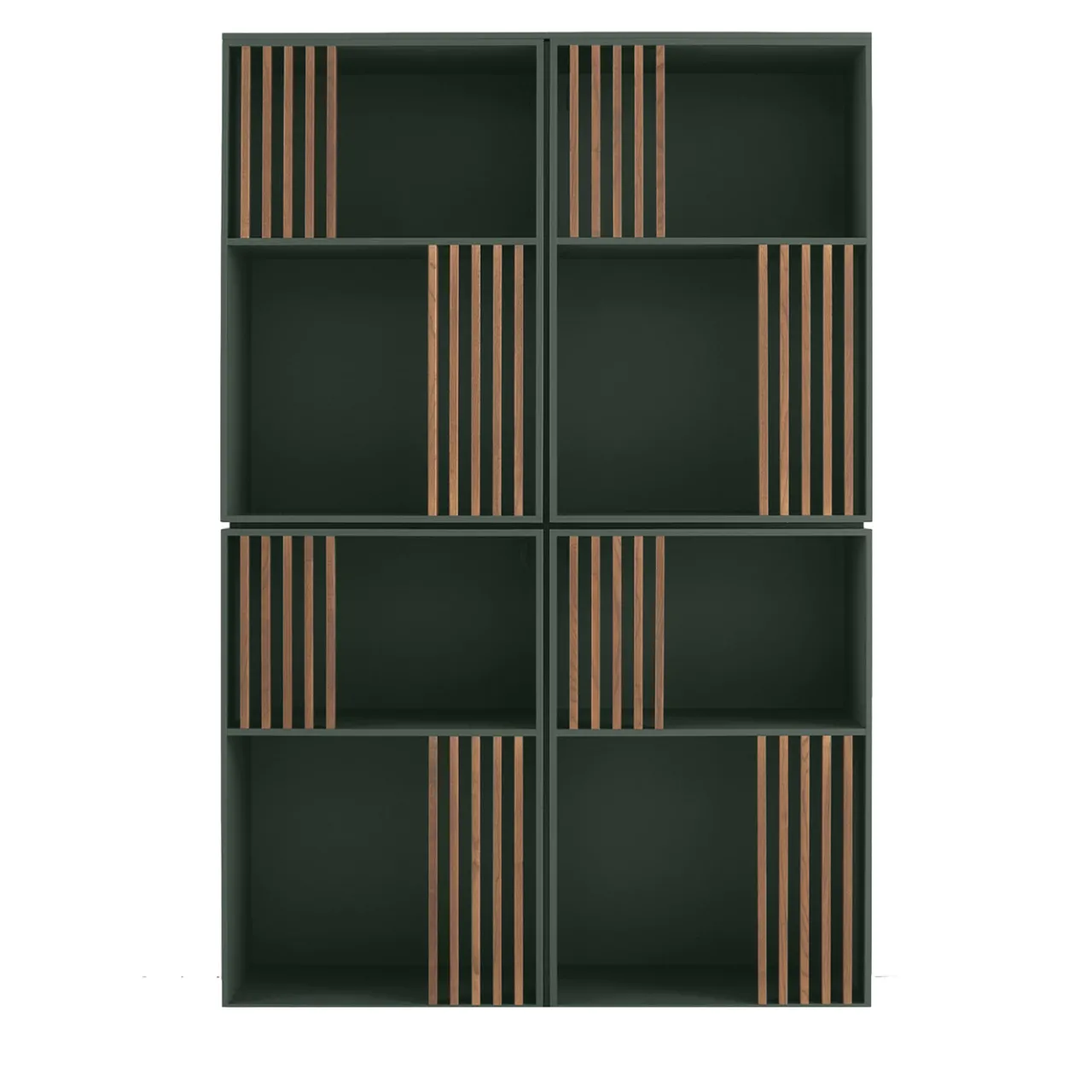 Morica Design Bookcases<Mondrian Amazzonia Green Bookcase with Ash Wood Accents