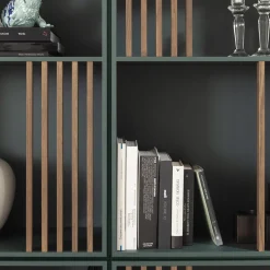 Morica Design Bookcases<Mondrian Amazzonia Green Bookcase with Ash Wood Accents