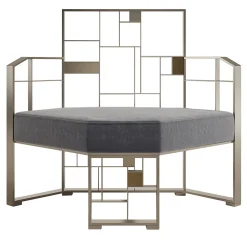 Galbiati Fratelli Lounge Chairs<MoNDRIAN Low Back Gold Brass Lounge Chair Gold