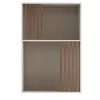 Morica Design Bookcases<Mondrian Pechino Beige Bookcase with Solid Wood Walnut-Stained Accents