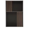 Morica Design Bookcases<Mondrian Volcano Gray Bookcase with Solid Wood Walnut-Stained Accents