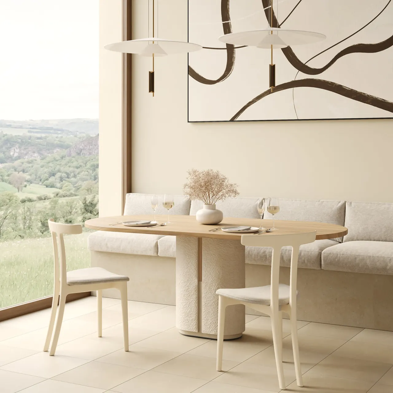 Pimar Limestone Dining Tables<Monolithus Pimar Natural Stone Dining Table by Apospersano