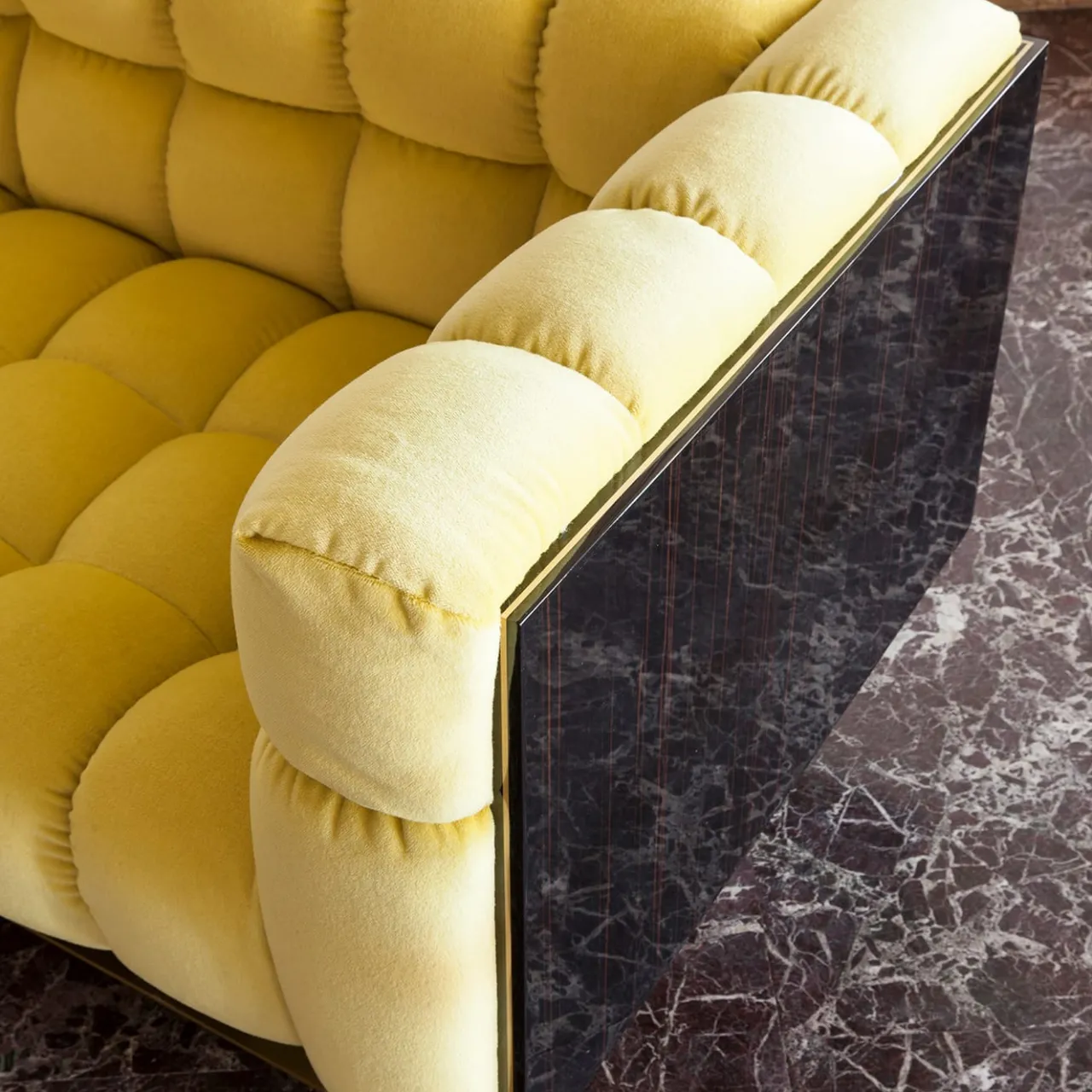 Marioni Sofas<Montgomery 3-Seater Quilted Yellow Soft by Studio 63