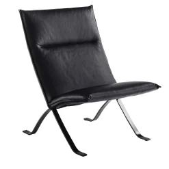 Enrico Pellizzoni Chaises<Mood Black Leather Chaise Longue