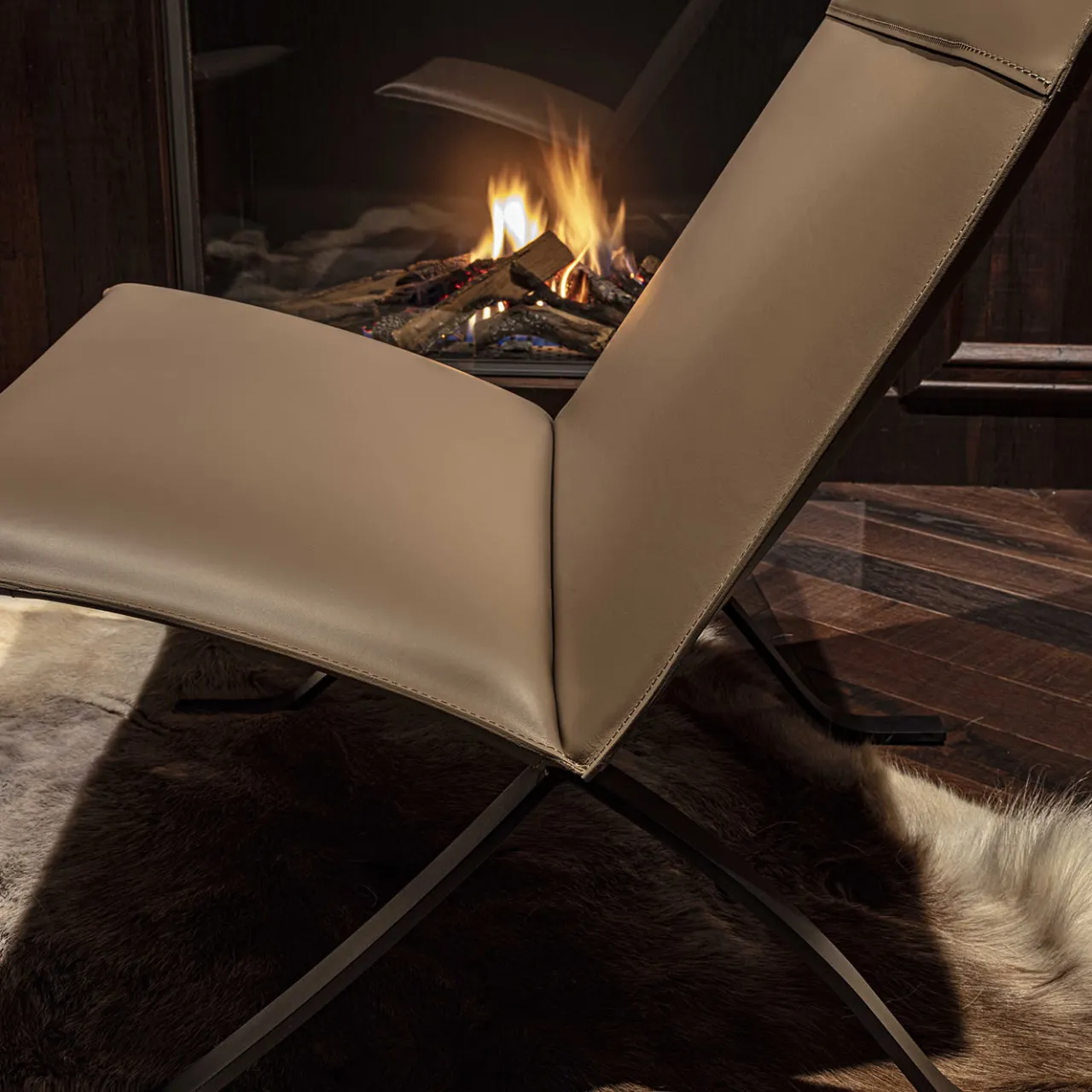 Enrico Pellizzoni Lounge Chairs<Mood Taupe Leather Lounge Chair