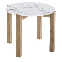 Durame Side Tables<Moon 2 Round White Marble Side Table