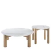 Durame Nesting Tables<Moon 2-Piece Set of White Marble Small Tables