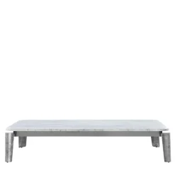Exteta Outdoor Coffee Tables<Moonlight Carrara Marble & Aluminum Outdoor Coffee Table