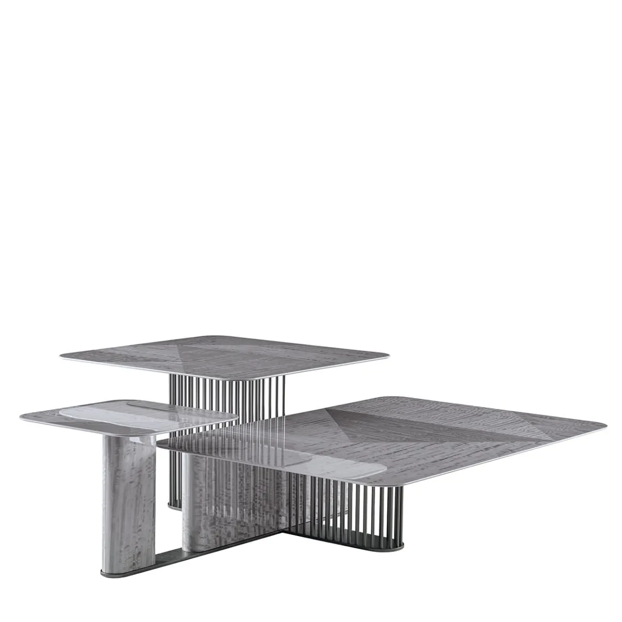 Giorgio Collection Nesting Tables<Moonlight Triple Cocktail Table