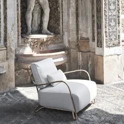 Exteta Outdoor Armchairs<Moonlight White and Gold Low Armchair