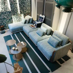 Giorgetti Outdoor Sofas & Benches<Moorea Key West Modular Blue Outdoor Sofa #1