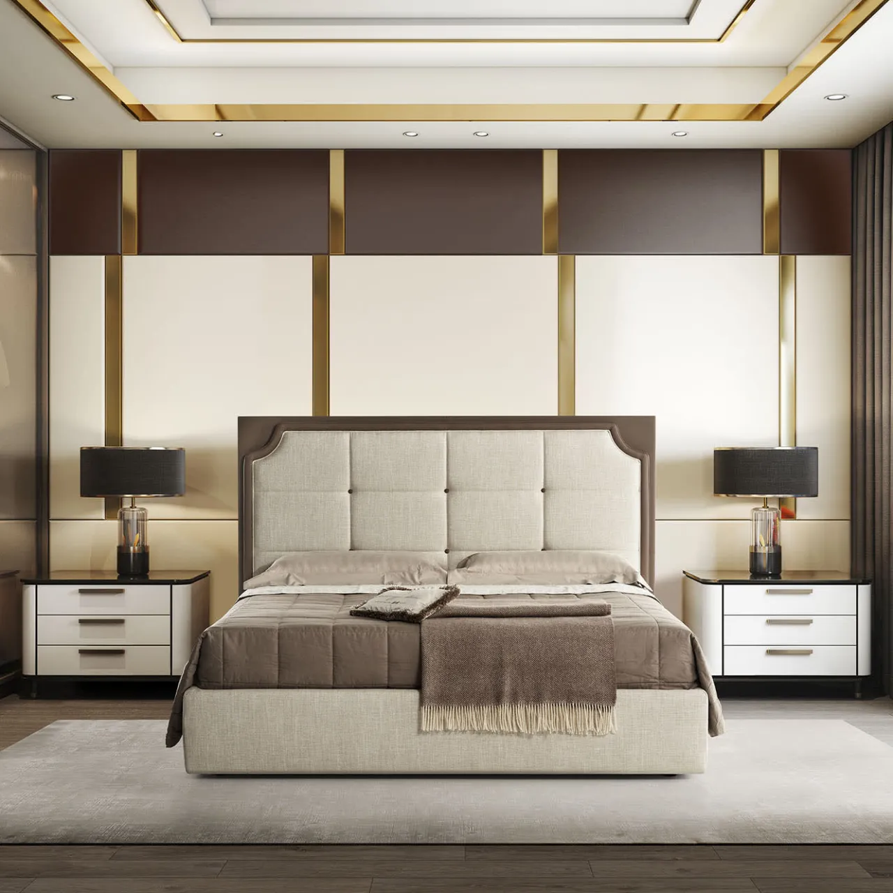 Bedding Atelier Beds<Morgan - P - Beige Double Bed