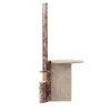 MMOOS. Side Tables<Mostro Ii Rosa Peralba Marble And Travertine With Built-In Lamp Side Table