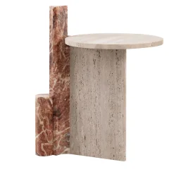 MMOOS. Side Tables<Mostro Iii Rosa Peralba Marble And Travertine Side Table