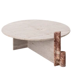 MMOOS. Coffee Tables<Mostro Iv Rosa Peralba Marble And Travertine Coffee Table