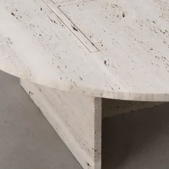MMOOS. Coffee Tables<Mostro Iv Rosa Peralba Marble And Travertine Coffee Table
