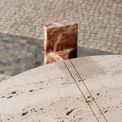 MMOOS. Coffee Tables<Mostro Iv Rosa Peralba Marble And Travertine Coffee Table