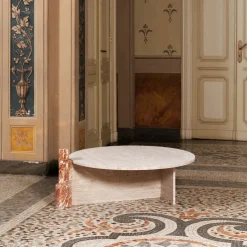 MMOOS. Coffee Tables<Mostro Iv Rosa Peralba Marble And Travertine Coffee Table