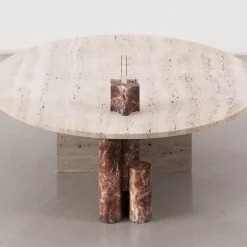 MMOOS. Coffee Tables<Mostro V Travertine And Rosa Peralba Marble Coffee Table
