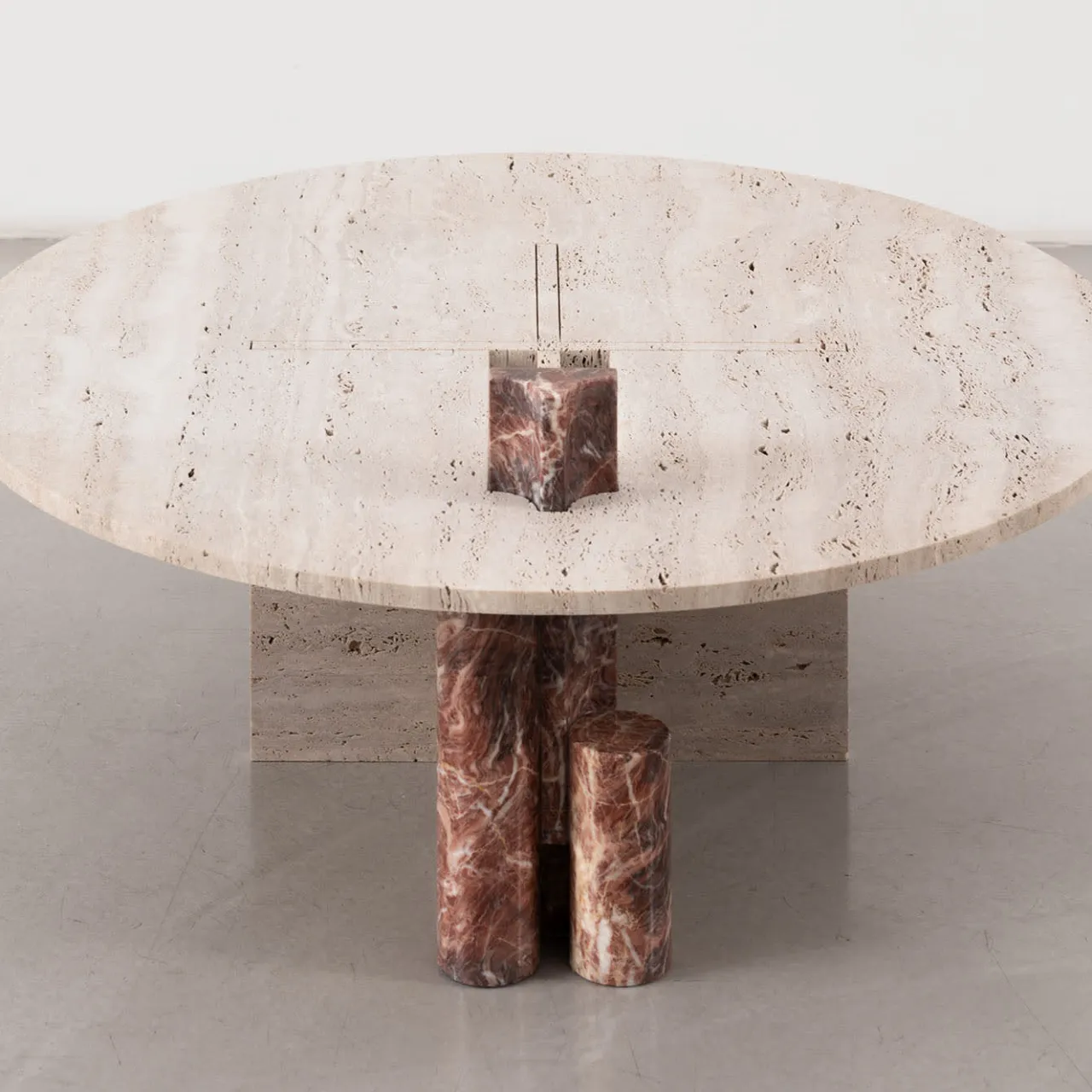 MMOOS. Coffee Tables<Mostro V Travertine And Rosa Peralba Marble Coffee Table