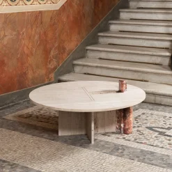 MMOOS. Coffee Tables<Mostro V Travertine And Rosa Peralba Marble Coffee Table