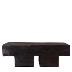 Riccardo Monte Benches<Mykonos Undercut Charred Dark Finish Cedar Wood Bench