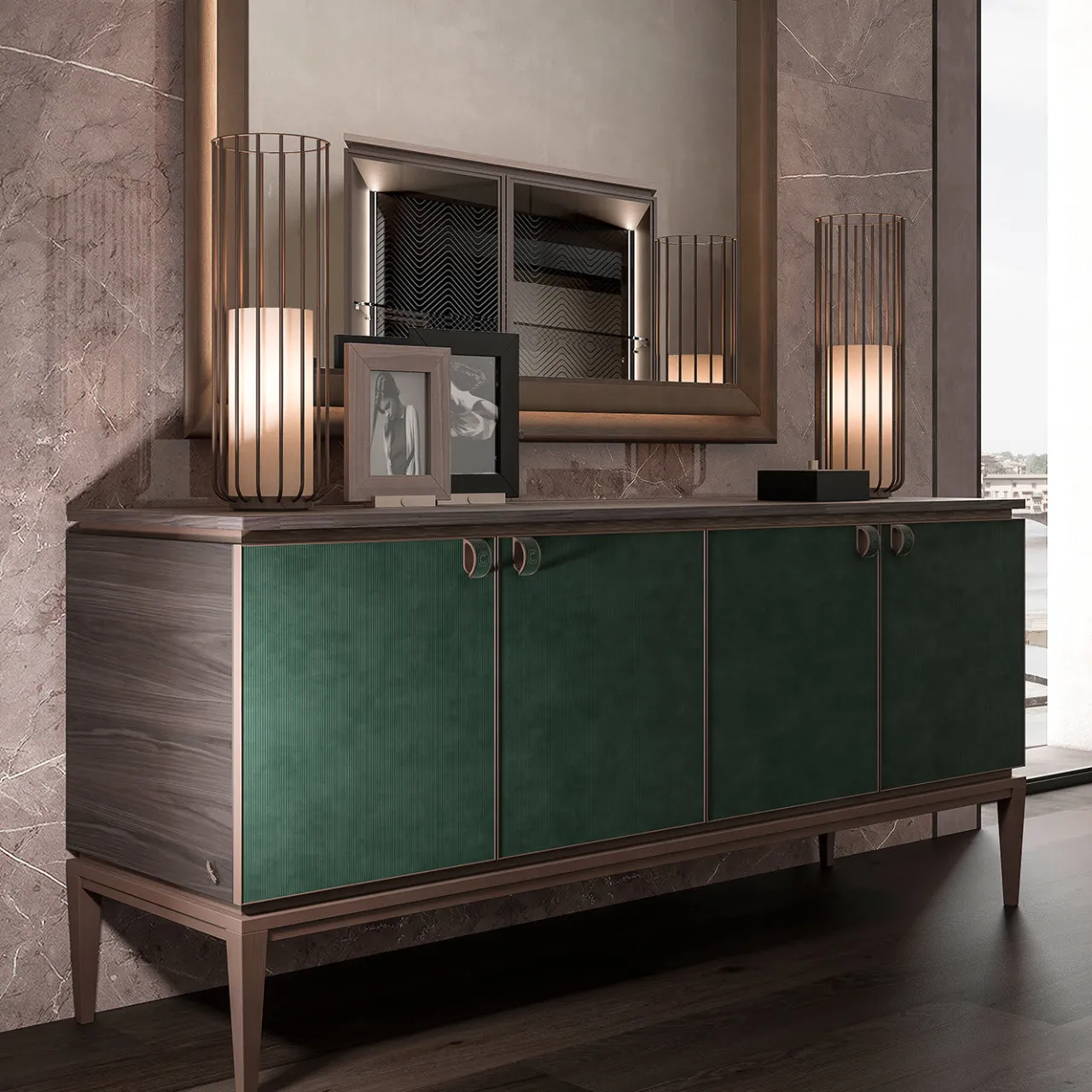 CPRN Homood Sideboards Buffets<Nabuck Leather Sideboard