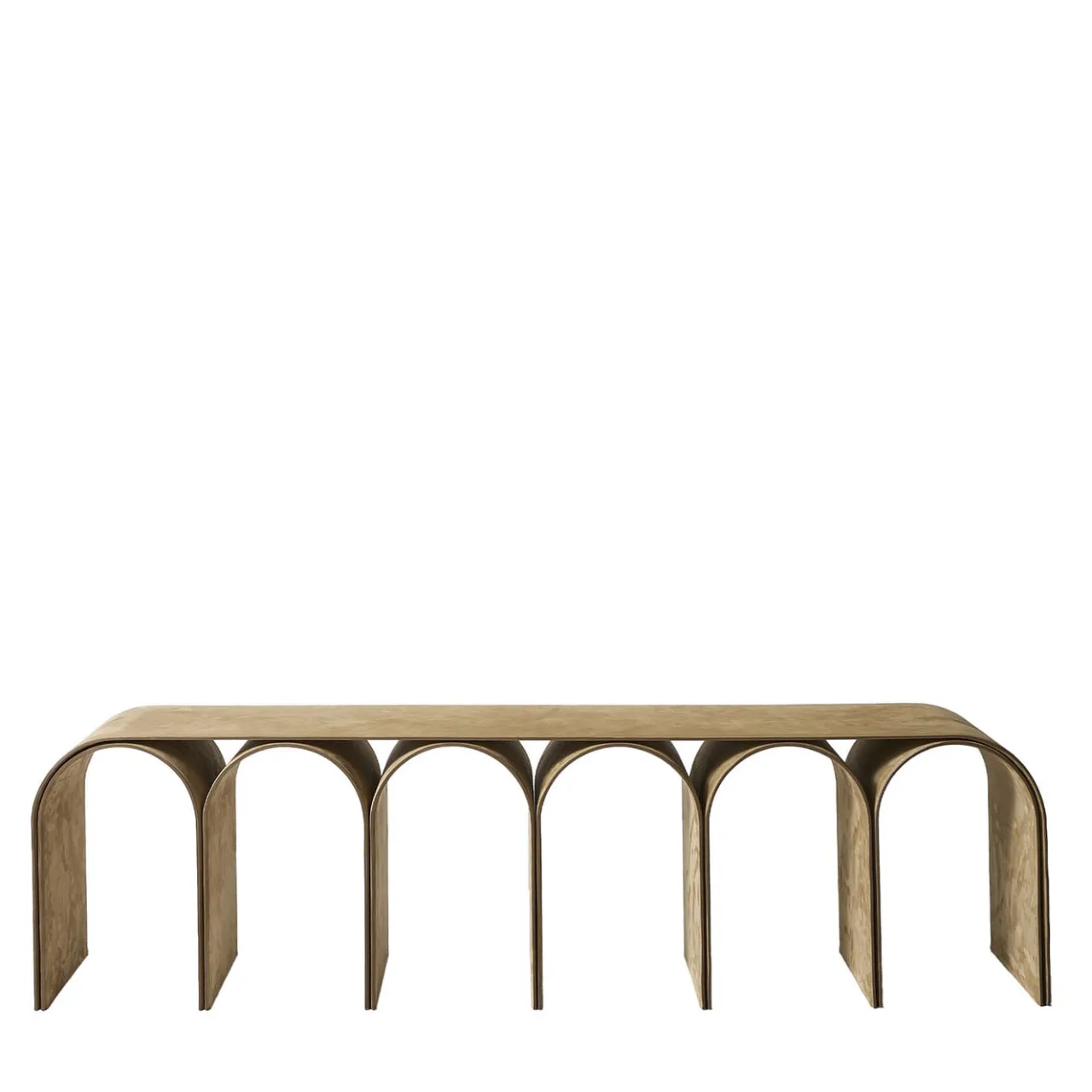 Pietro Franceschini Benches<Nabuk Arch Beige Leather Bench