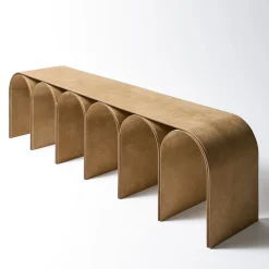 Pietro Franceschini Benches<Nabuk Arch Beige Leather Bench